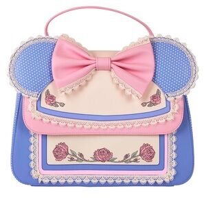 Loungefly Pink and Blue Floral Bow Backpack